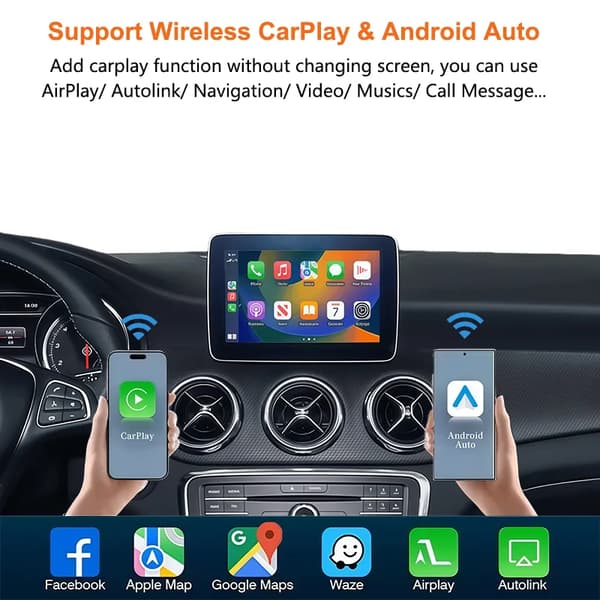 Langaton CarPlay-adapteri, Bluetooth-yhteys, monilaitetuki, NTG 4.5