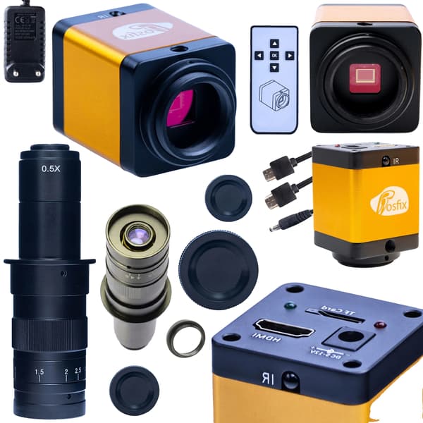 Mikroskop Sæt, HDMI Forbindelse, Professionel 12MP Kamera, sort, 2000X