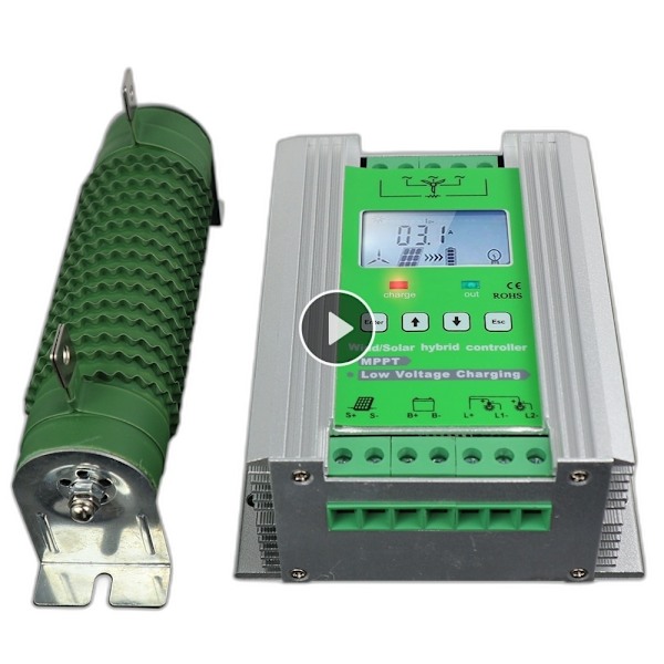 1400W 10A-30A MPPT Vind Solhybrid Regulator - 12V/24V Dump Last Wind 300W Solar 250W