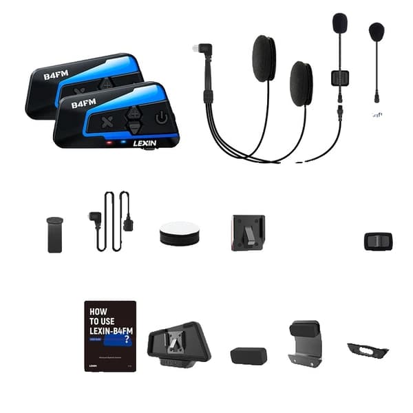 Moottoripyöräintercom, Bluetooth 5.0, tukee 10 ratsastajaa, Kaksinkertainen pakkaus 2PCS
