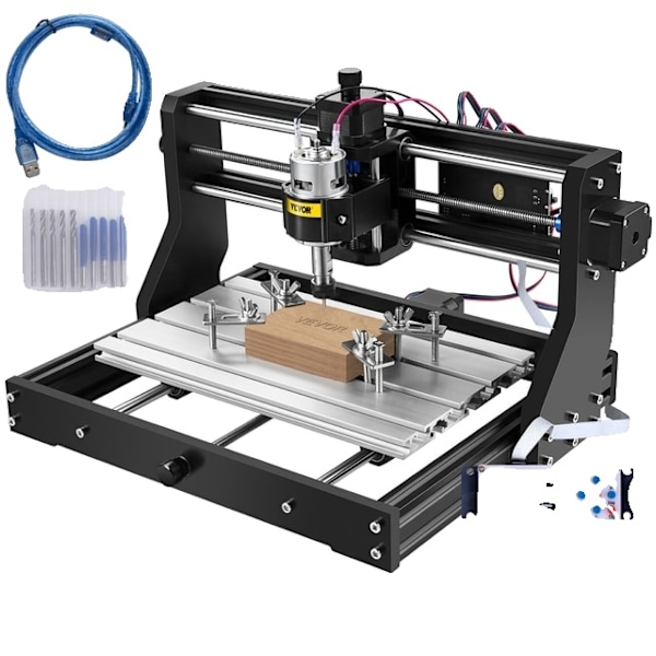 CNC-router gravyrmaskin med laserenhet - 3 axlar, USB-port, GRBL-kontrollkort & offline-kontroller - Svensk SEO-optimerad produkttitel 3018 PRO Basic