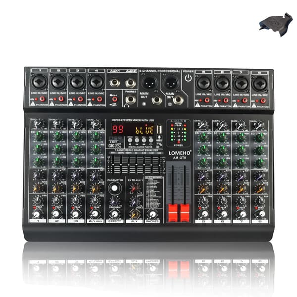 Mixer, 6 Mono Kanaler, 99 DSP Effekter, 8 Kanaler EU PLUG