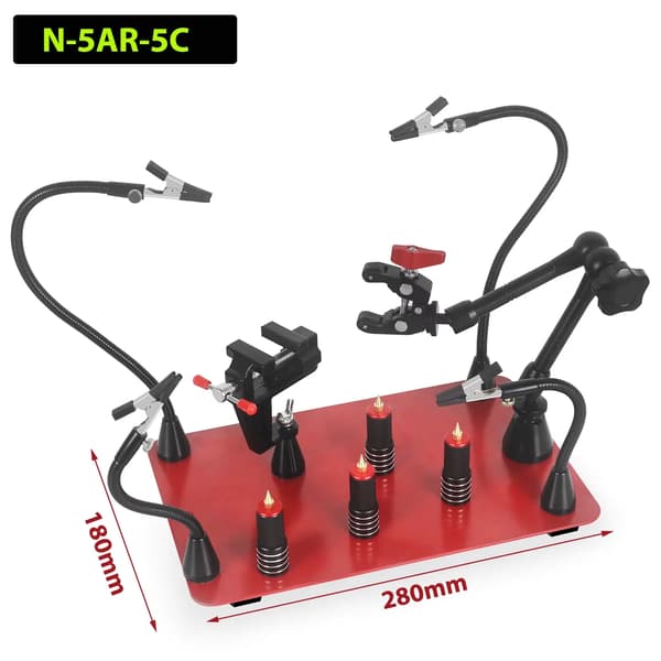 Magnetisk Lodde Station, Robust Base, Fleksible Arme, N-5AR-5C