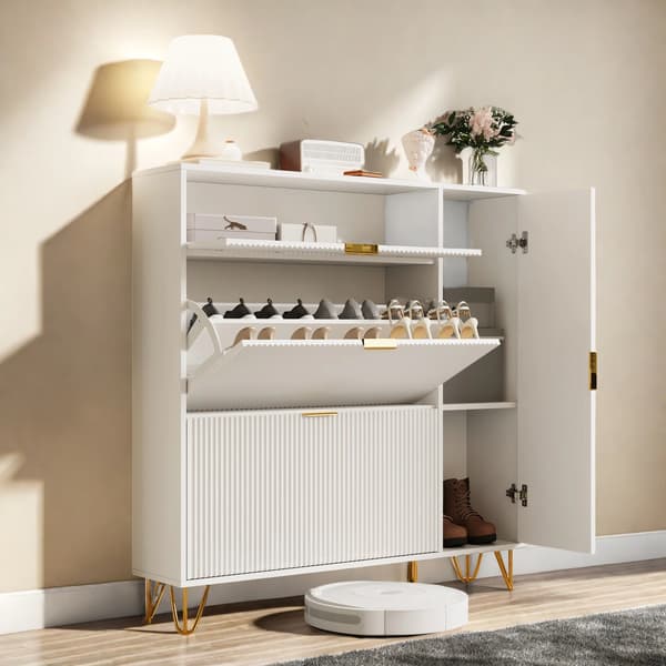 Sko cabinet, Modern design, Justerbara förvaringslösningar, Vit A