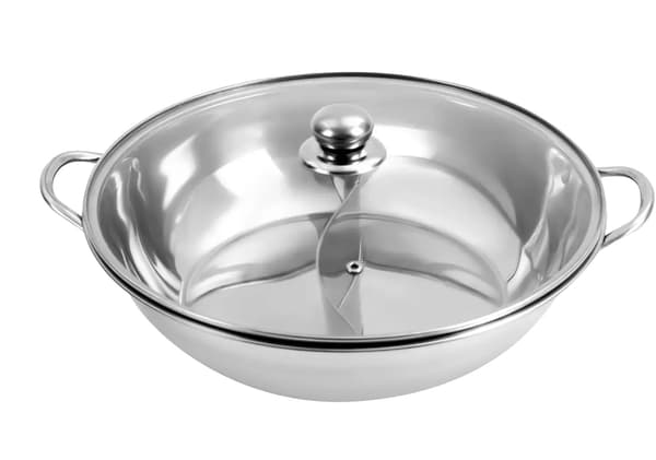 Hot Pot-kokare, 2 kammare, matlagningsmångsidighet, 110V, silver