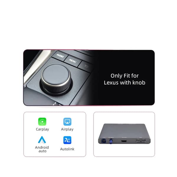 CarPlay Android Auto Modul, Trådløs Forbindelse, Kompatibel med Lexus Modeller, Med Knob