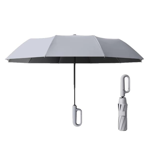 Paraply, Vindmodstand, UV-blokering, jern-a, 8K-a, grå-125CM