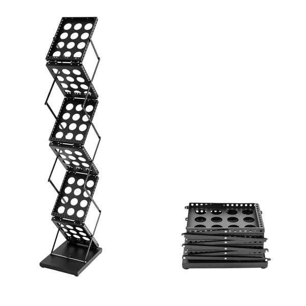 Magasinholder, Dobbelt-Sidet, Foldbart Design, sort