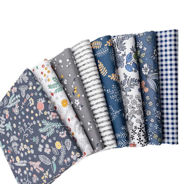 Patchworktygsset, 8 mönster, 100% bomull, 50 x 50 cm, 8St, 50x50cm