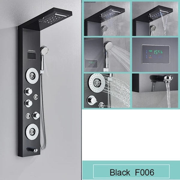 LED Brusepanel, Vandfaldsregn Bruser, SPA Massage Jet E