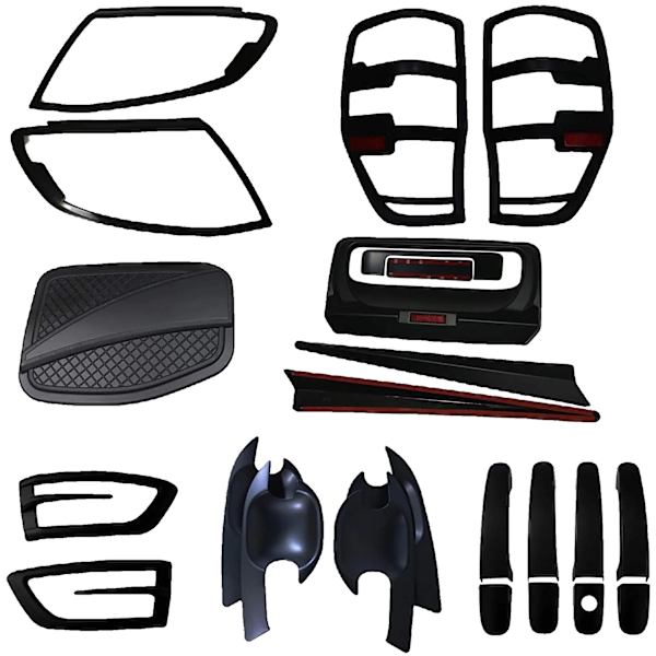 Ford Ranger T6/T7/T8 Skyddssats, Matt Svart, 24 delar Enkel Installation,överdragssats cover set cover set