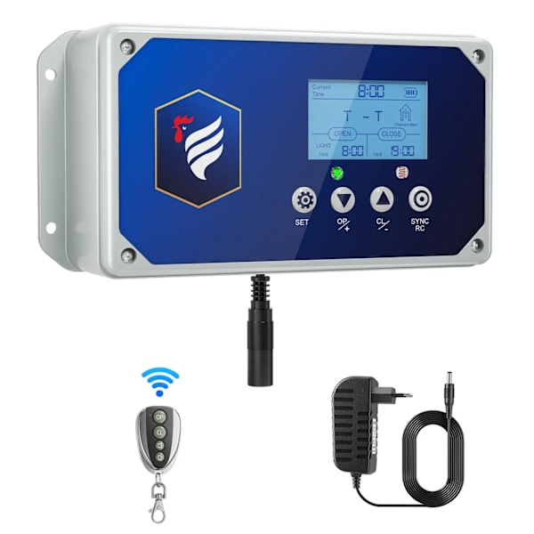 Automatisk Hönskoop Dörr, Fjärrkontroll, LCD-skärm,EU 220V endast låda EU 220V only box EU 220V only box