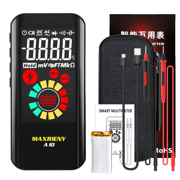 Smart Digital Multimeter, 9999 tællinger display, AC/DC spændingsmåling, A10