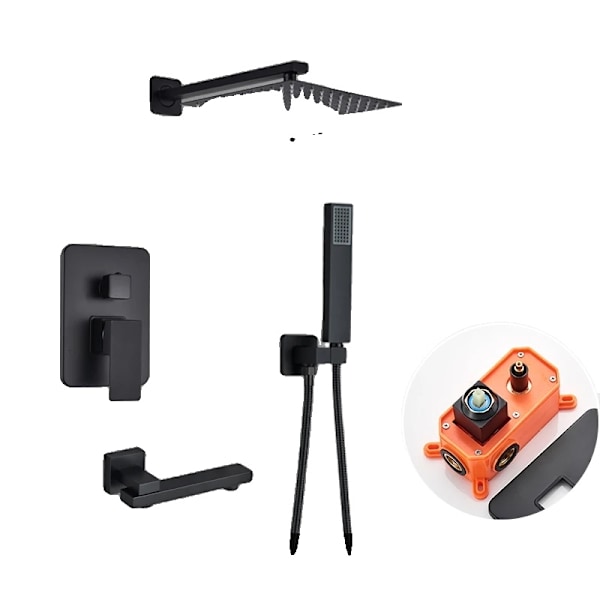 Mat Sort Brusehovedsæt, Dobbelt Kontrol, Keramisk Ventilkerne,flæs følgende variant på dansk og returner kun den oversatte variant:, 3 vejs 16 tommer 3 way 16 inch A 3 way 16 inch A