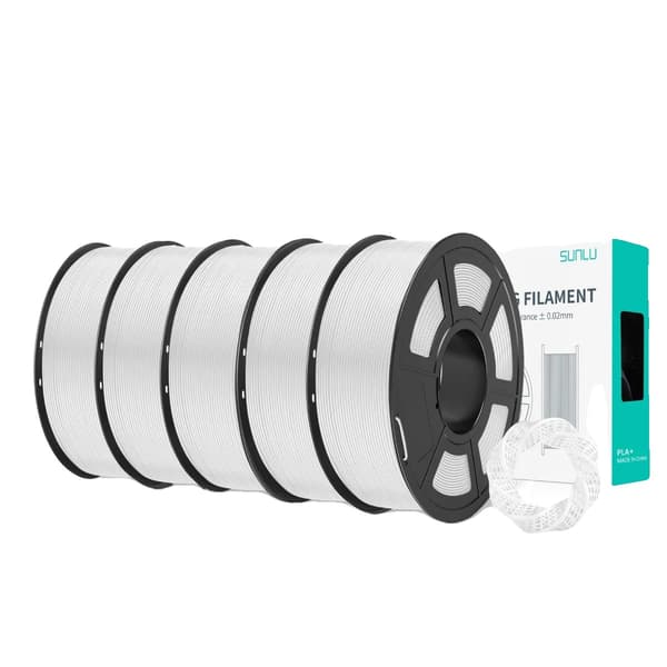 3D-skrivarfilament, PLA-material, matt yta, 5 Matt Vit