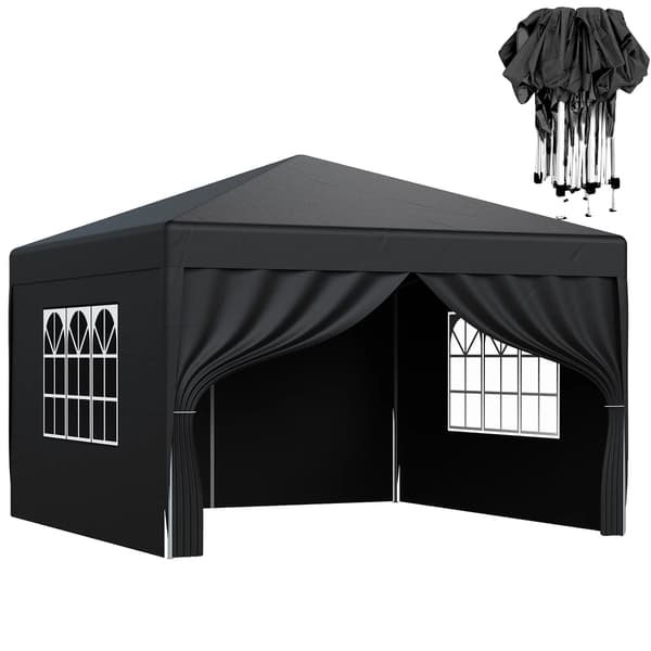 Gazebo Telt, One-Touch Pop-Up Design, UV Beskyttelse, Sort 3X3M Klud