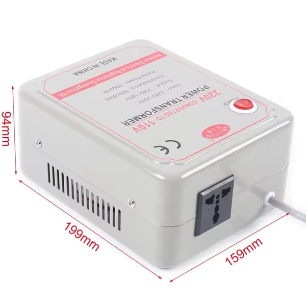 Strømtransformator, spændingsomformer 220V-250V til 110V-120V, 2000w