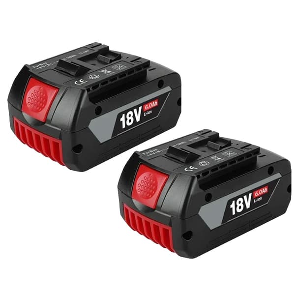 Lithium-ion batteri, 18V, 6000mAh kapacitet, 2stk batteri 6.0AH