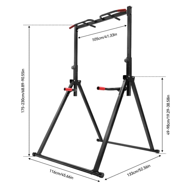 Pull Up Bar, Justerbar Højde, 440lb Kapacitet, sort