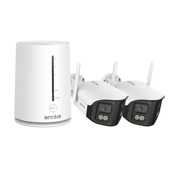 Trådlöst säkerhetskamerasystem, 4MP upplösning, dual-band WiFi, 2st kam, Ingen