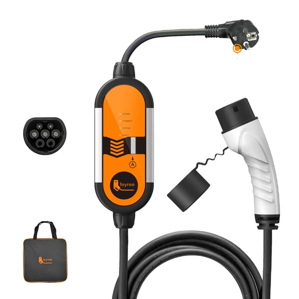 Bärbar EV-laddare, 5m längd, Typ2 kompatibilitet, Typ2 16A 3.5KW
