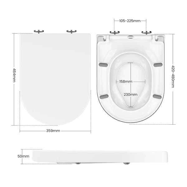 WC-istuin, sisäänrakennettu lastenistuin, nopea vapautus, VALKOINEN