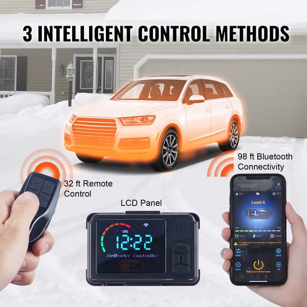 Diesel Luftvarmer, 8KW Effekt, Bluetooth Kontrol, 8KW Bluetooth