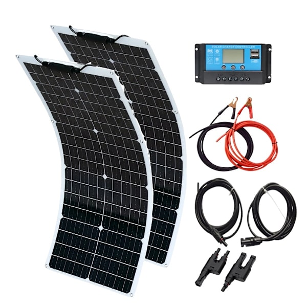 Hög Effektivitets Solpanel Kit, 50W/100W Monokristallin, Flexibel Design,100W Kit Vit 100W Kit White 100W Kit White