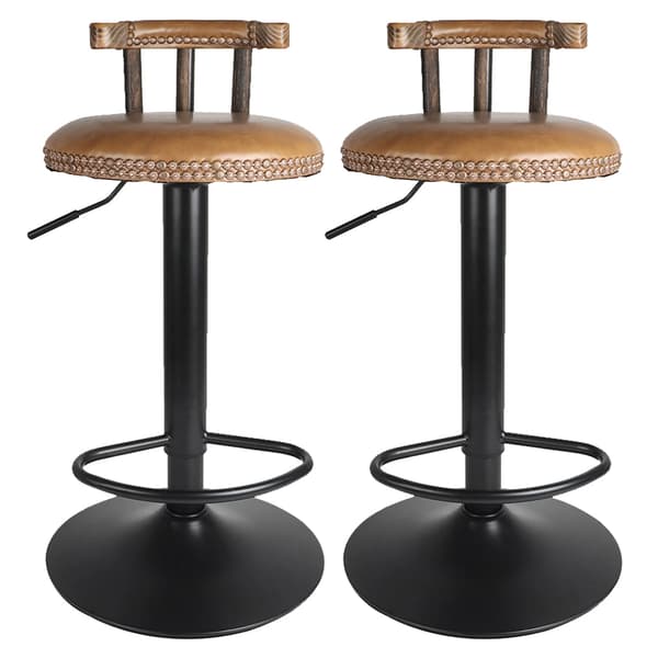 Barstol, Retro Design, Justerbar Højde, Chokolade