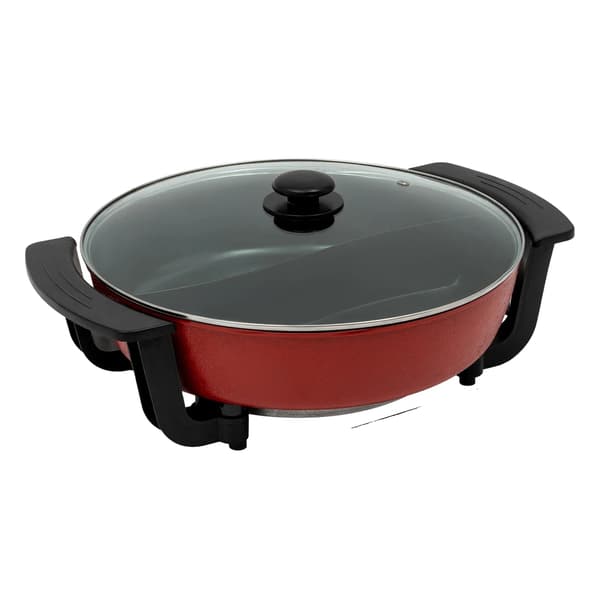Elektrisk Hot Pot, Justerbar Temperatur, Stor Kapacitet, Rød Sort