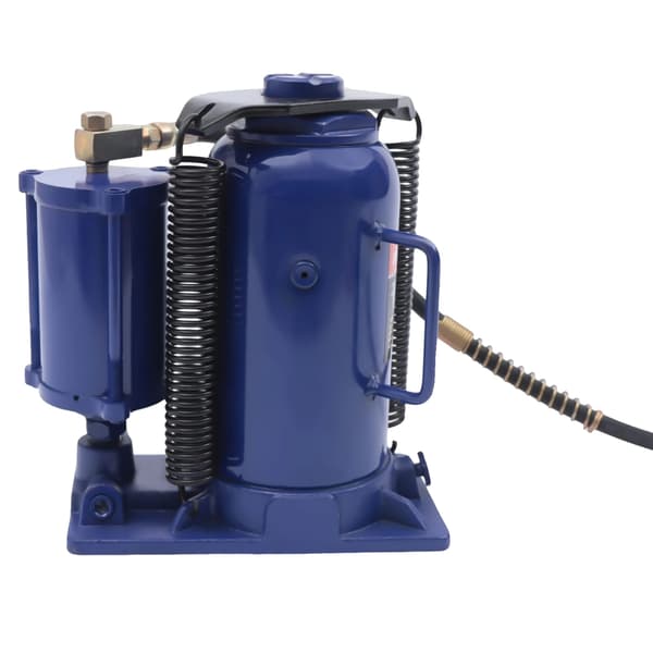 Pneumatisk hydraulisk flaskejack, 20 tons kapacitet, dobbelt drift, holdbar konstruktion., Blå