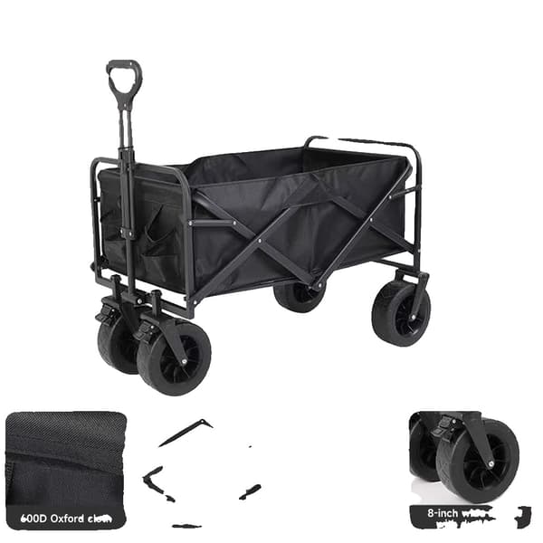 Foldbar Campingvogn, Heavy-Duty, Justerbart Håndtag, 150L