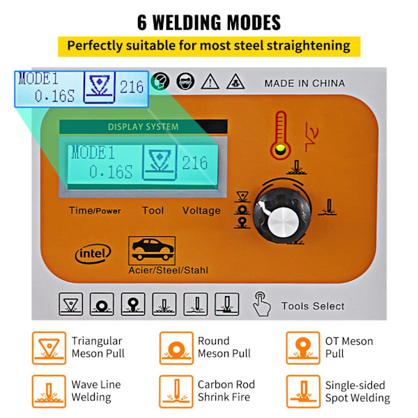 Spot Welding Machine 3KW, 220V Ingång, 6 Lägen LCD Display