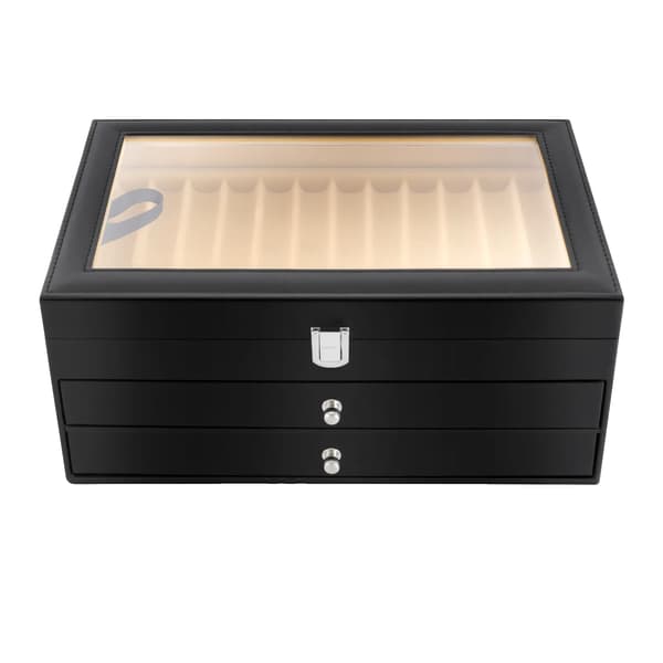 Pen Display Box, Træorganisator, Elegant Opbevaringsløsning, sort
