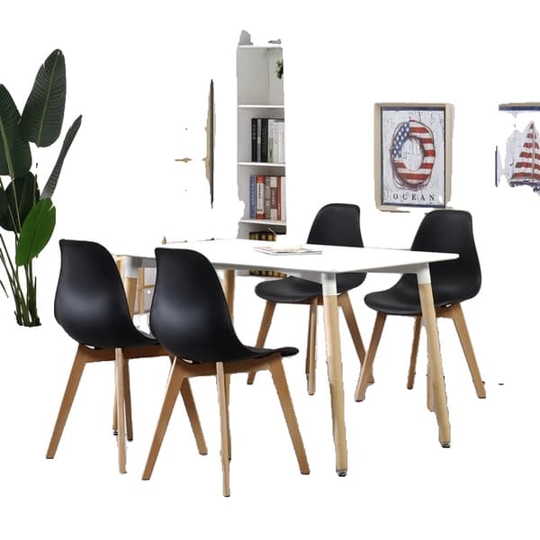 Spisebordssæt, Ergonomiske Stole, Moderne Design, Sort bord sæt
