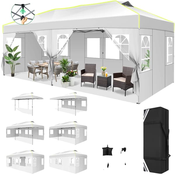 Paviljong, Vattentät, Justerbar Höjd, Vit