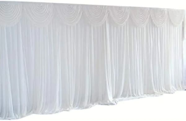 Tulle Baggrund, Elegant Gardin til Begivenhedsdekoration, Alsidig Brug, HVID