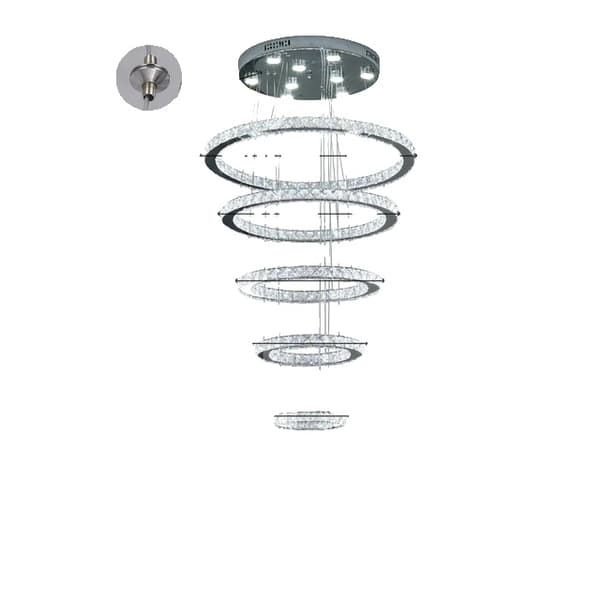 Kronelys, LED-belysning, Elegant Design, 5RingD60x50x40x30x20, Ændringsbar