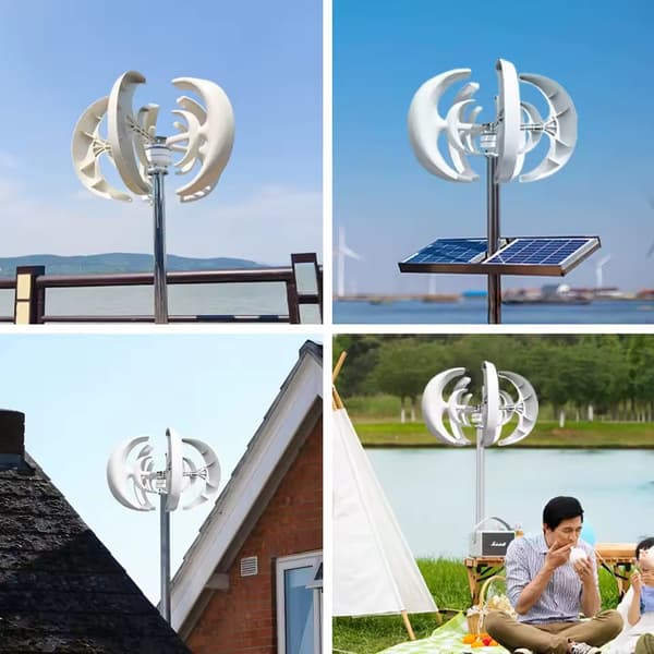 Vertikale vindmøller, med glasfiberblade, IP54 beskyttelse, 12V, med gratis controller, 5000W, Med gratis controller, 5000W, 12V