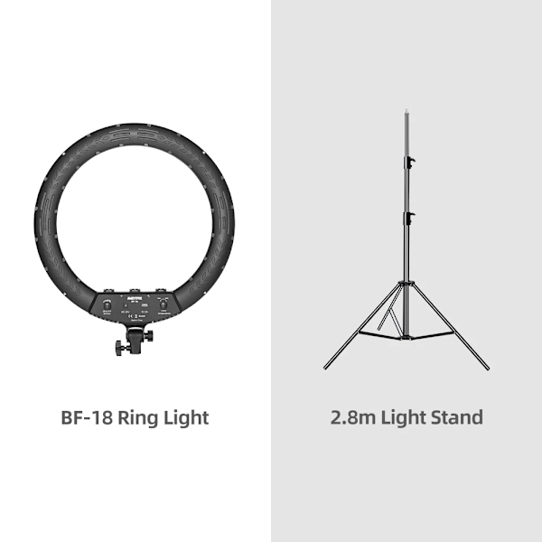 LED Ring Light 3000-6000K, Justerbar Lysstyrke, Fjernbetjening Inkluderet,18 tommer sæt 3 18 Inch Kit 3 18 Inch Kit 3