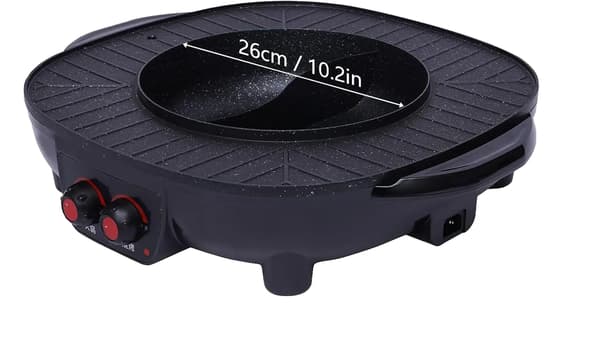 Elektrisk Grill, Hot Pot Funktion, Præcis Kontrol, sort