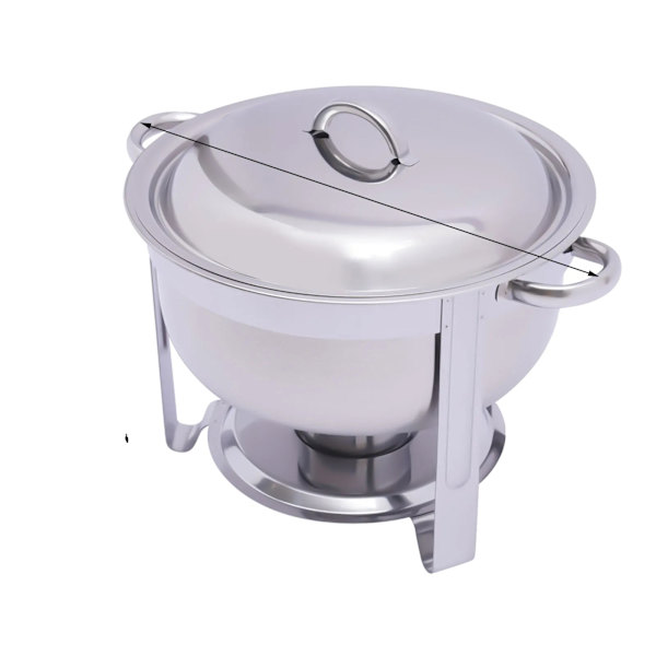 Chafing Dish Sæt, Rustfrit Stål, Stabelbart Design, Sølv