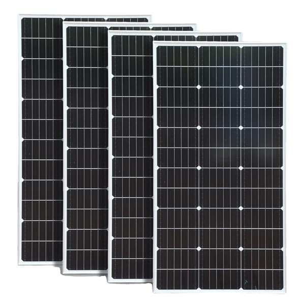 Solpanel, 100W effektudgang, 24% celleeffektivitet, 4x 100W