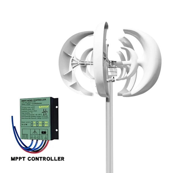 Vertikale vindmøller, 3000W effektudgang, dagligt 6kwh solcellesystem, 12V, Med gratis controller, 3000W With Free controller 12V