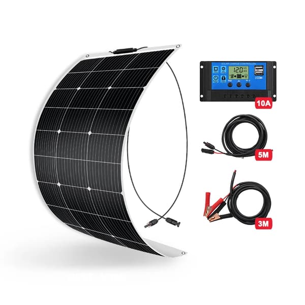 Solpanel, Bärbar, Flexibel Design, 100W set