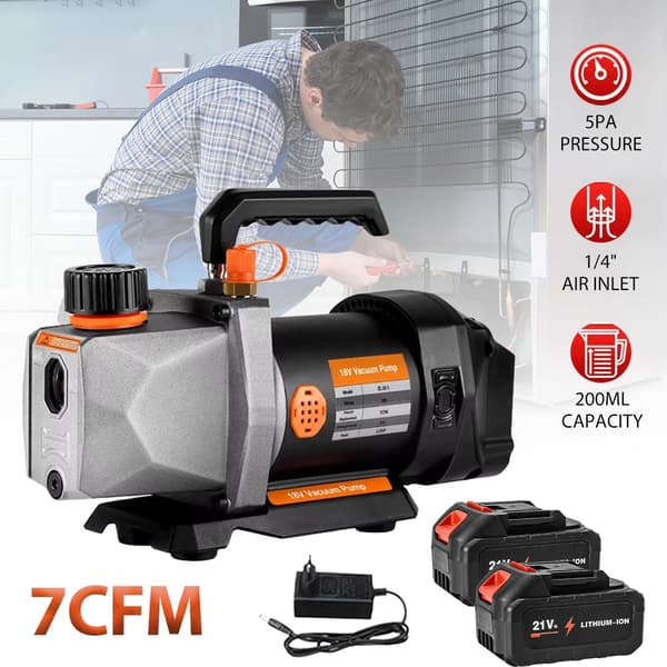Imupumppu, 7 CFM Virtausnopeus, 1/2HP Teho, 2 Akkua, EU