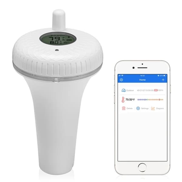 Simbassängstermometer, Bluetooth-anslutning, IPX7-vattentät