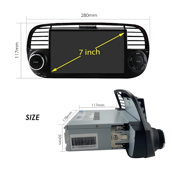 Android Auto -radio, GPS-navigointi, monimediasoitin A