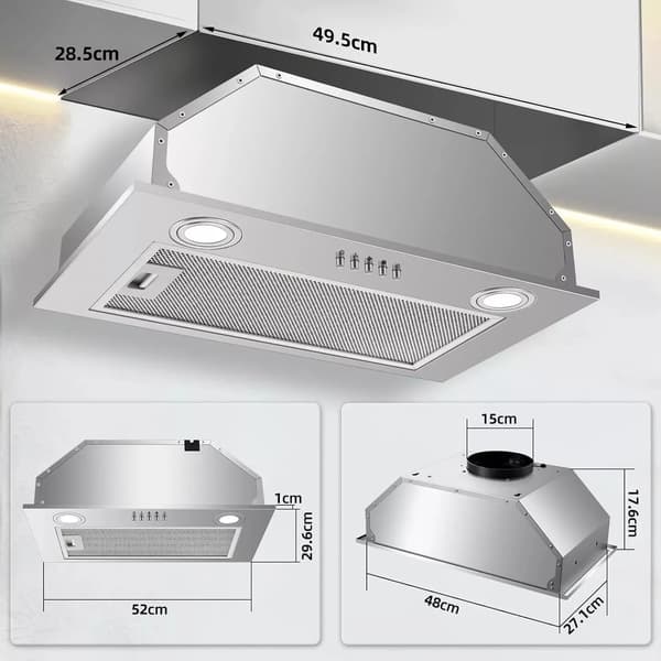 Under-skåp Fläktkåpa, 300 m_/h Utsug, Energiklass C,EU