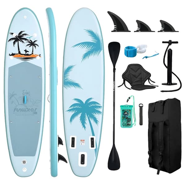 Stand Up Paddle Board, Tre Glidande Fenor, EVA Antiskid Pad, Blå